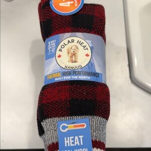 Polar Heat Red and Black Thermal Socks